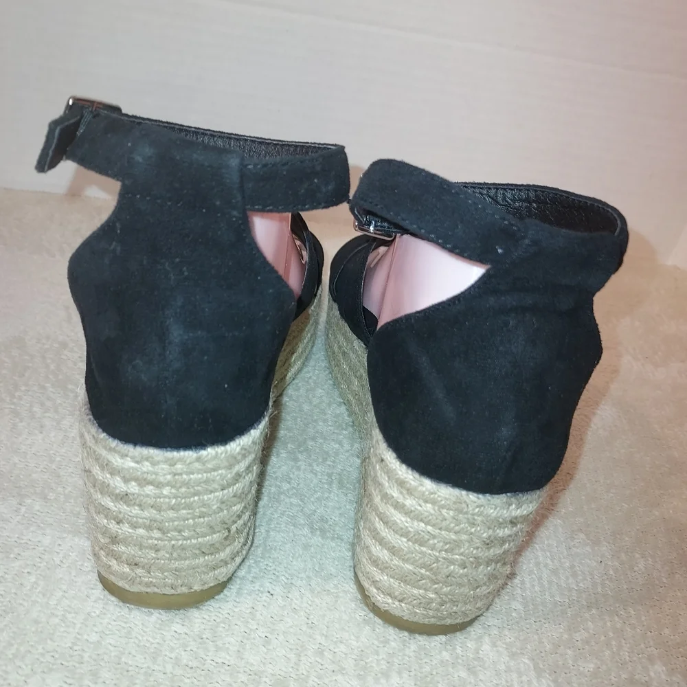 Nalho AMARA BLACK PLATFORM WEDGE SANDALS sz 10